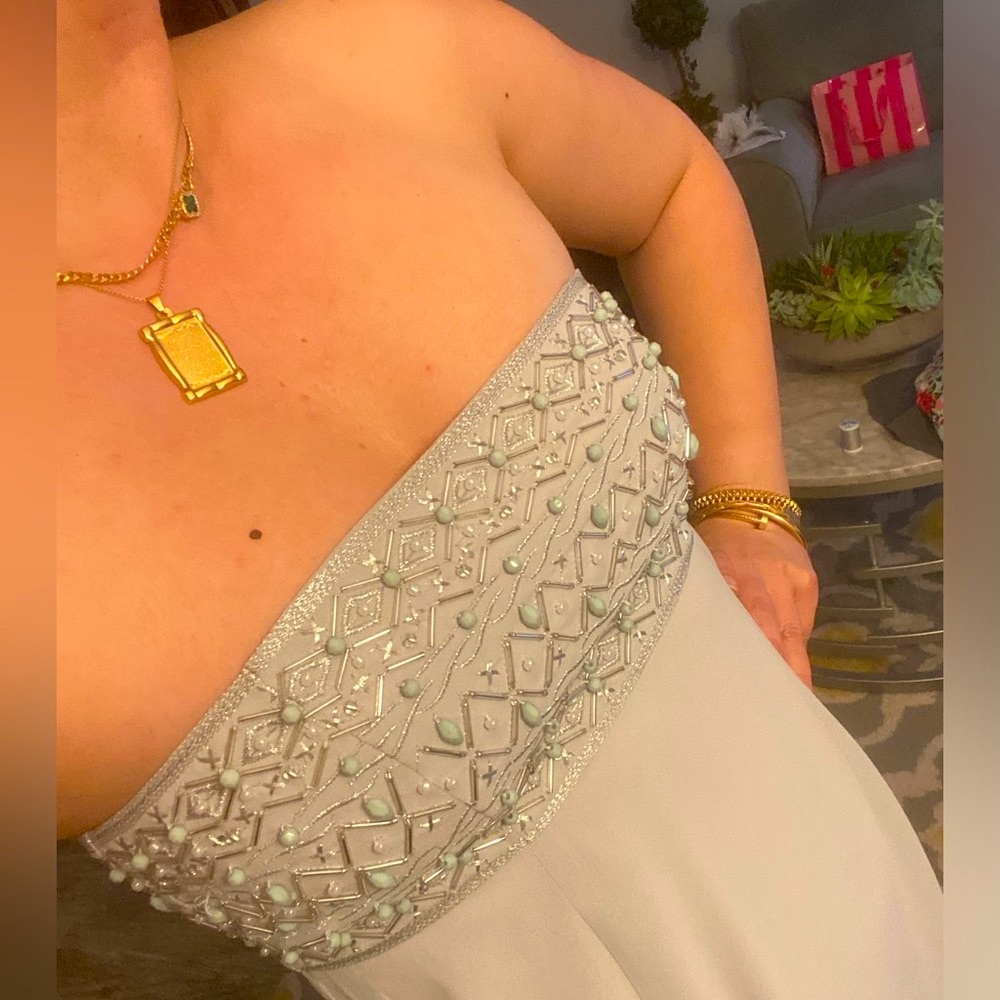 Tags attached evening gown (light faint blue)